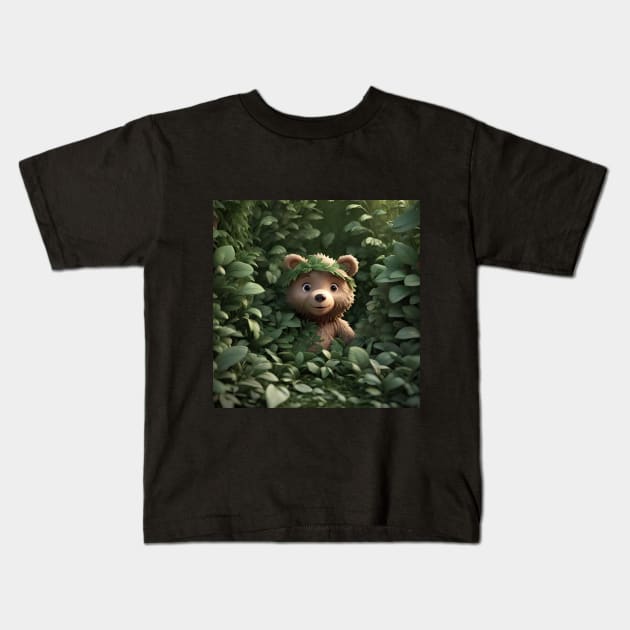 Bear in Nature Kids T-Shirt by I-LAYDA